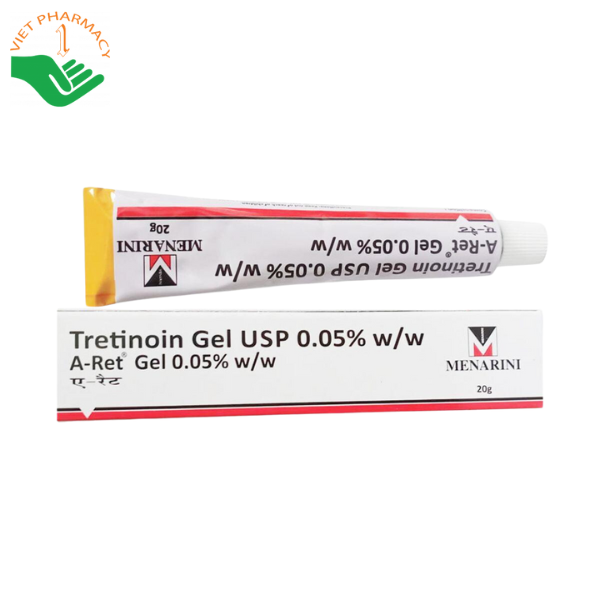 Gel hỗ trợ điều trị mụn, nám da Tretinoin Gel USP 0.05% w/w Menarini